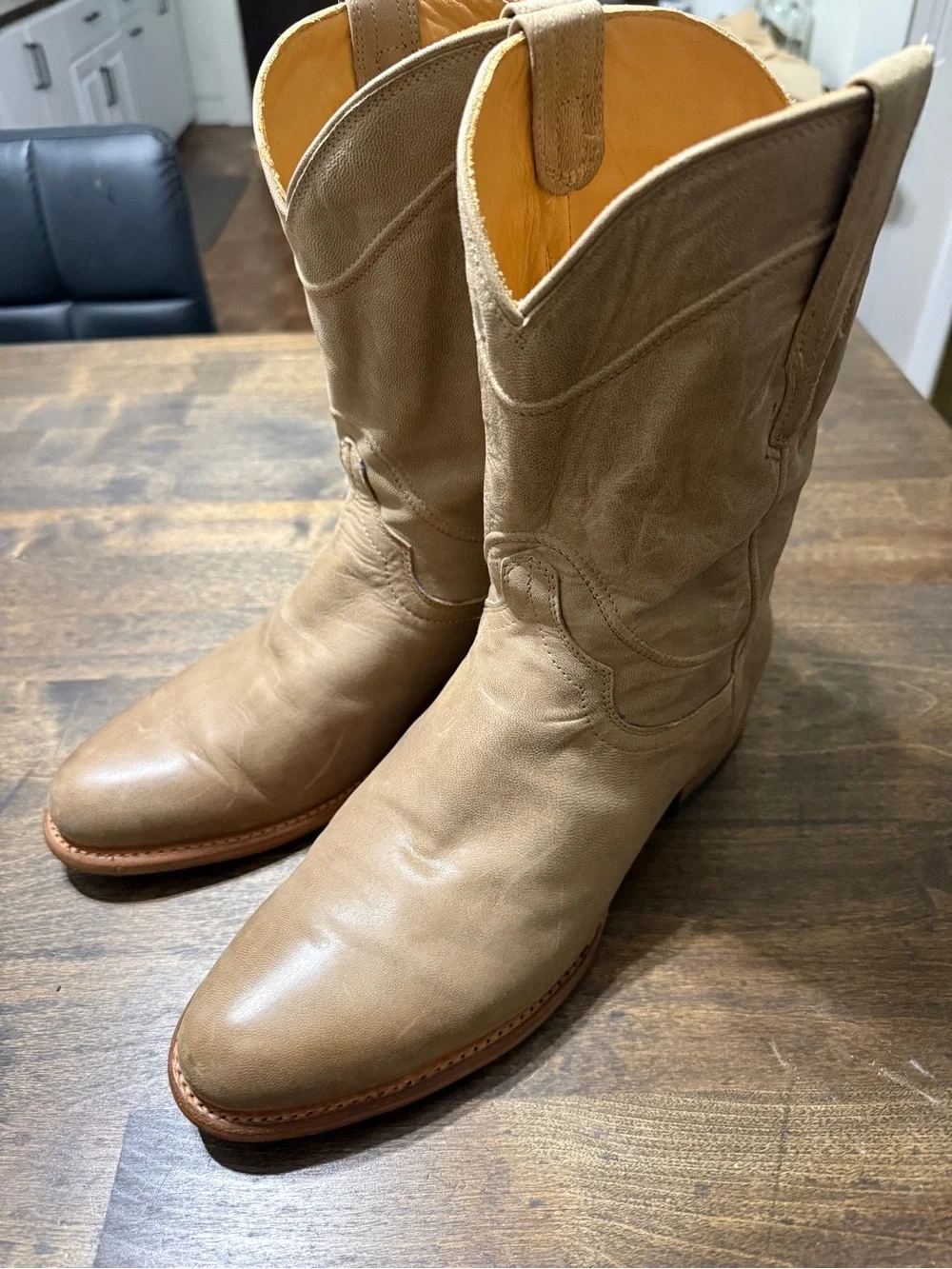 Tecovas The Earl Men's Taupe Leather Western Boots - Picture 2 of 5